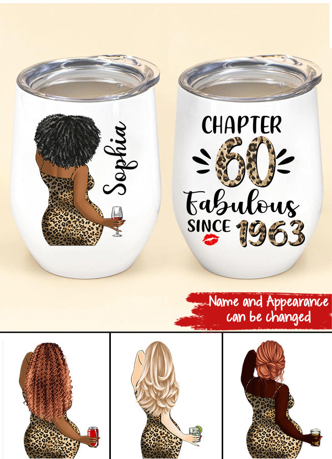 Personalized Wine Tumbler - 60th Birthday Wine Tumbler, Personalized 60th Birthday Gifts, 60th Gift Ideas For Her