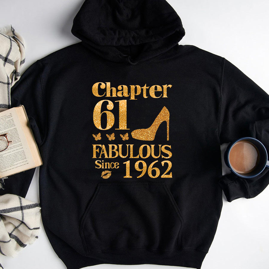Chapter 61, Fabulous Since 1962 61st Birthday Unique T Shirt For Woman, Her Gifts For 61 Years Old , Turning 61 Birthday Cotton Shirt