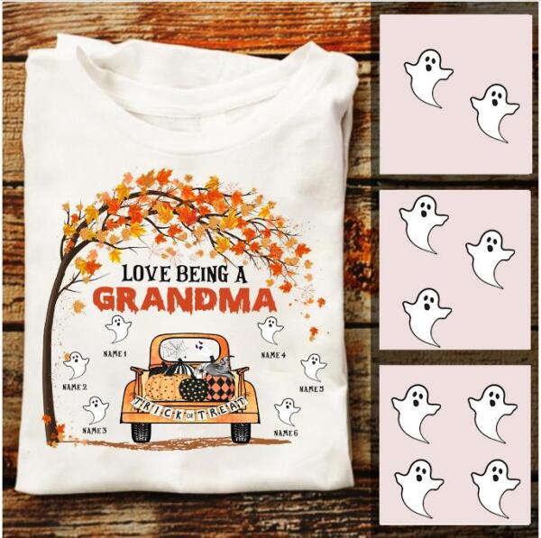 Personalized Grandma NaNa Halloween Shirts, Cute Halloween Tees, Boo Pumpkin Shirt, family halloween shirt, Tees For Women
