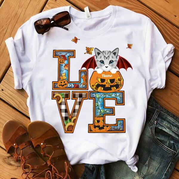 Personalized Cat Love Wings Mask and Hat Halloween t shirt, Gift Halloween, Pumpkin t Shirt, Tees shirt for women