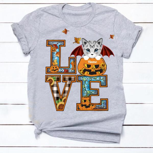 Personalized Cat Love Wings Mask and Hat Halloween t shirt, Gift Halloween, Pumpkin t Shirt, Tees shirt for women