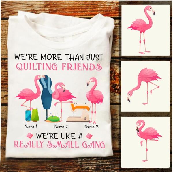 Personalized Flamingoes Shirts, Sewing Flamingoes Tee, Friends Shirt, Cotton Shirt, Choose style group of friends, Best friends