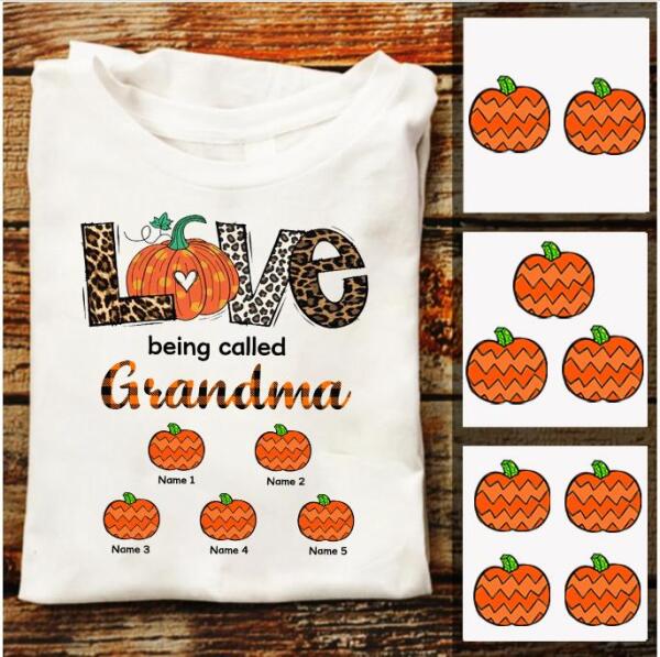 Personalized Love being called Grandma NaNa Halloween t shirt, Family halloween shirt, leopard pumpkin shirt, gift For Women