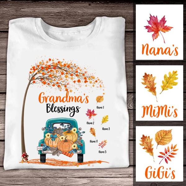 Personalized Grandma NaNa blessings Halloween t Shirt, Cute Halloween Tees, Family Halloween Shirt, Pumpkin Shirt, Cotton Shirt For Women