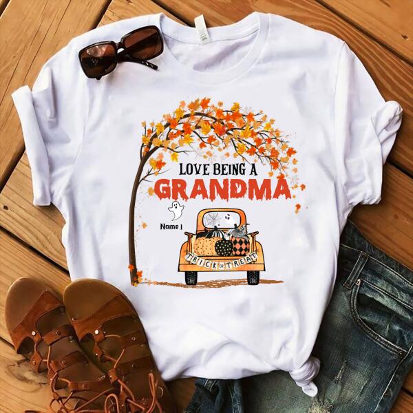 Personalized Grandma NaNa Halloween Shirts, Cute Halloween Tees, Boo Pumpkin Shirt, family halloween shirt, Tees For Women
