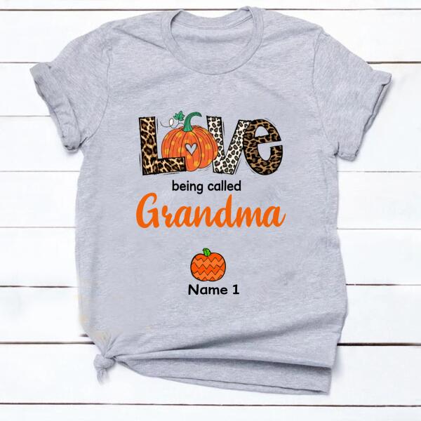 Personalized Love being called Grandma NaNa Halloween t shirt, Family halloween shirt, leopard pumpkin shirt, gift For Women