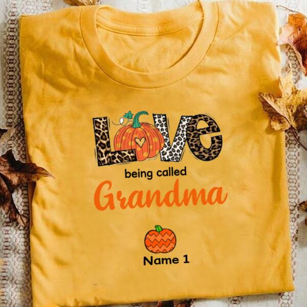 Personalized Love being called Grandma NaNa Halloween t shirt, Family halloween shirt, leopard pumpkin shirt, gift For Women