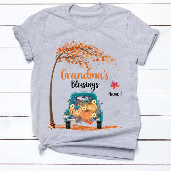 Personalized Grandma NaNa blessings Halloween t Shirt, Cute Halloween Tees, Family Halloween Shirt, Pumpkin Shirt, Cotton Shirt For Women