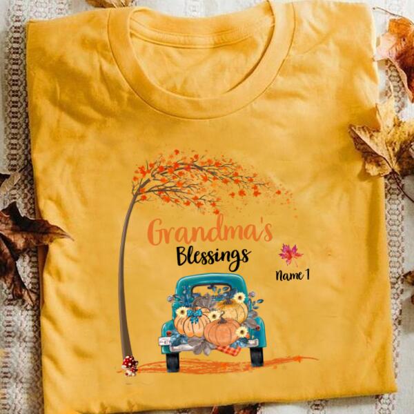 Personalized Grandma NaNa blessings Halloween t Shirt, Cute Halloween Tees, Family Halloween Shirt, Pumpkin Shirt, Cotton Shirt For Women