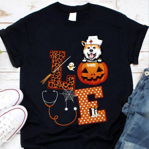 Personalized Dog Nurse halloween t shirt, dog halloween shirt, CNA tshirt, Tees For Women