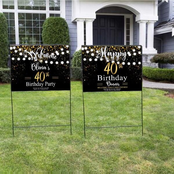 Happy 40th birthday yard signs, funny 40th birthday yard decorations