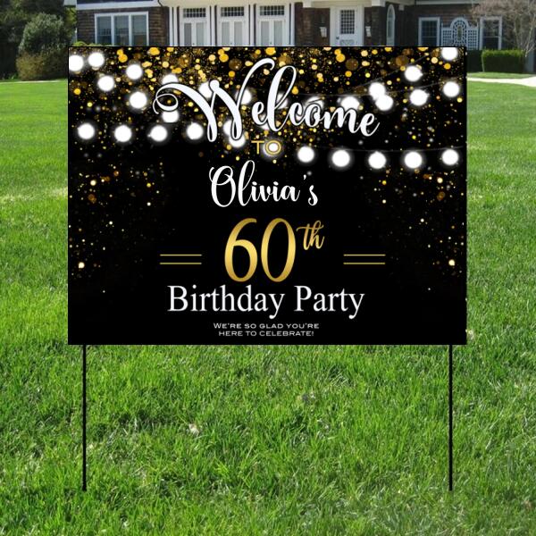 Happy 60th birthday yard signs, funny 60th birthday yard decorations