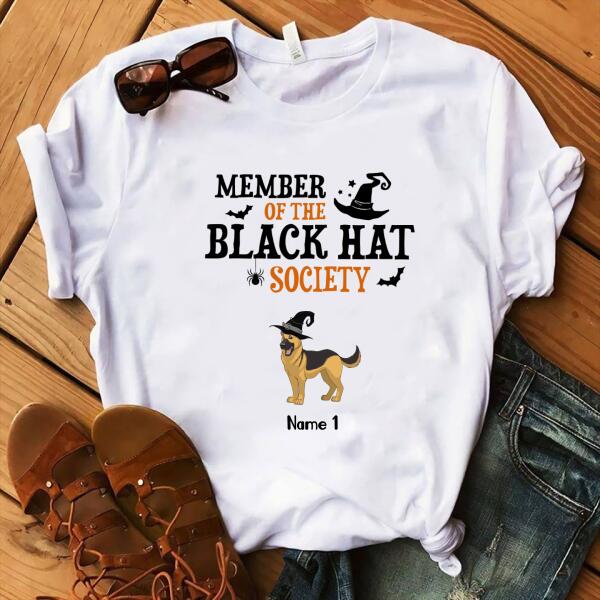 Personalized Dog halloween shirt, Member of the black hat society Halloween shirt, witch t shirt, tees for women
