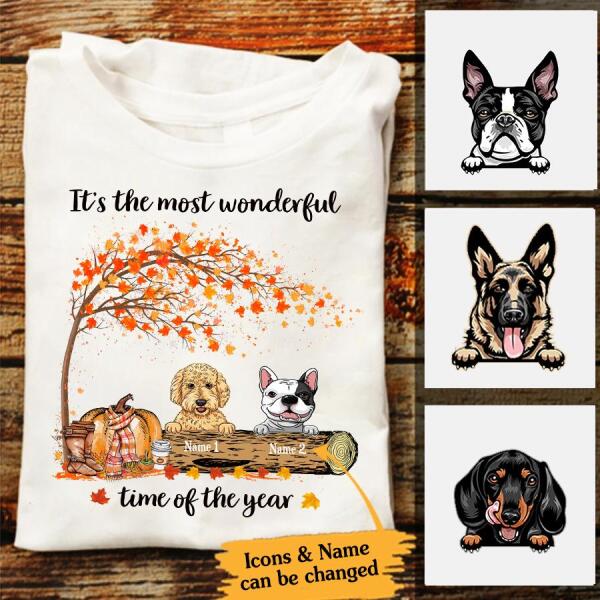 Personalized Dog halloween shirt, It&#39;s the most wonderful time of the year Halloween shirt, Cute dog halloween tshirt for women