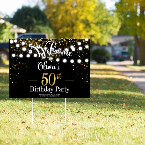 Happy 50th birthday yard signs, funny 50th birthday yard decorations
