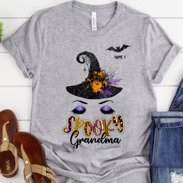 Personalized Hat Grandma NaNa Spooky Halloween t shirt, Bat witch hallween shirt, Family halloween shirt, tees for women