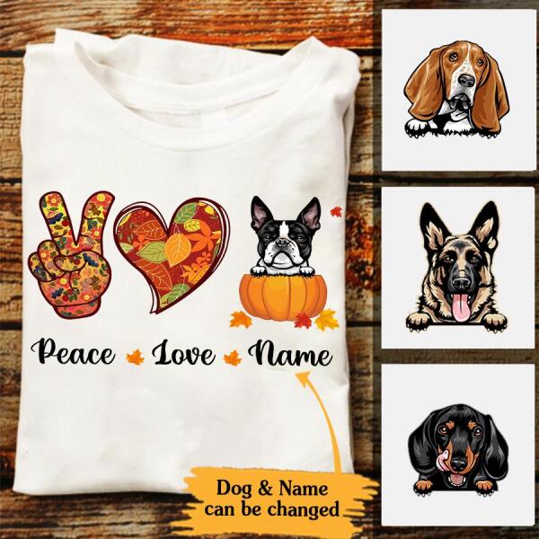 Peace Love Dog Halloween shirts, custom halloween shirts, funny halloween shirts for adults, pumpkin halloween shirts, halloween gift idea