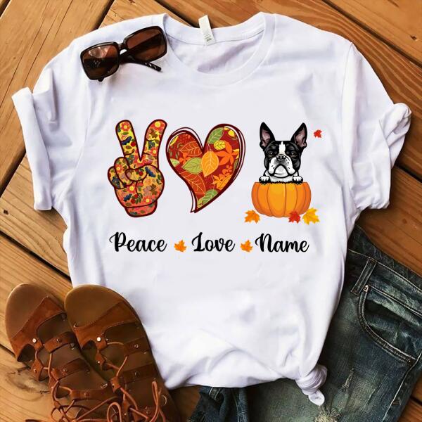 Peace Love Dog Halloween shirts, custom halloween shirts, funny halloween shirts for adults, pumpkin halloween shirts, halloween gift idea