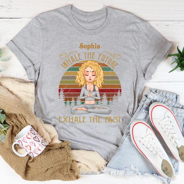 Personalized t shirt, Inhale the future exhale the past yoga t shirt, Gift For Yoga Lover