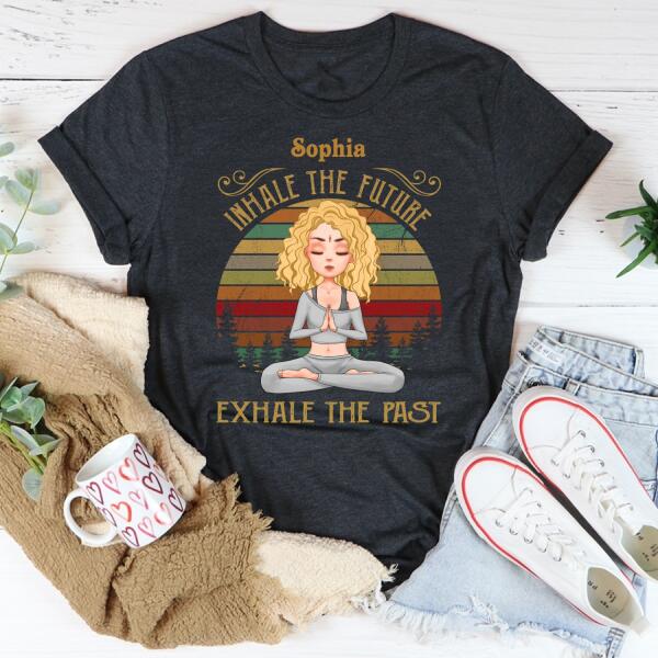 Personalized t shirt, Inhale the future exhale the past yoga t shirt, Gift For Yoga Lover