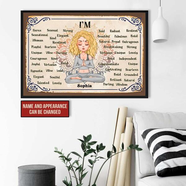 Personalized Poster, I am yoga poster, Yoga Wall Art, Gift Yoga Decor, Gift For Yoga lovers, Home Decor