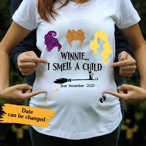 Personalized shirt I smell a child halloween t shirt, halloween maternity shirt, cute halloween shirt, Gift for women, Sanderson Sisters Shirt, Halloween gift