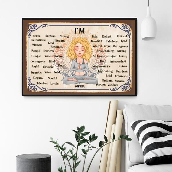 Personalized Poster, I am yoga poster, Yoga Wall Art, Gift Yoga Decor, Gift For Yoga lovers, Home Decor