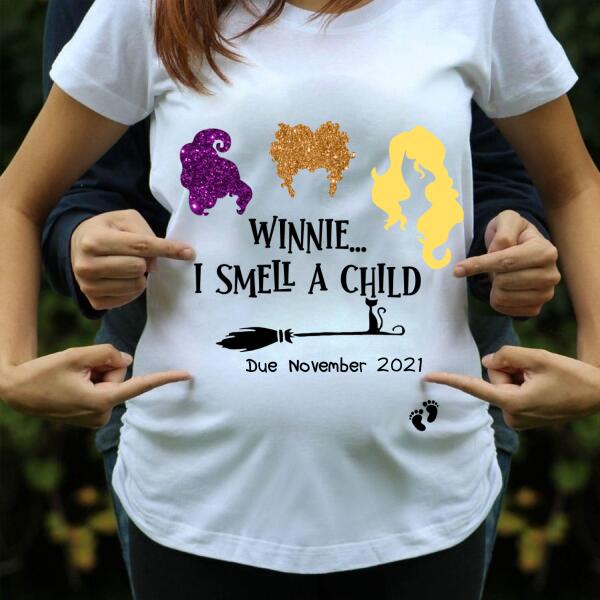 Personalized shirt I smell a child halloween t shirt, halloween maternity shirt, cute halloween shirt, Gift for women, Sanderson Sisters Shirt, Halloween gift
