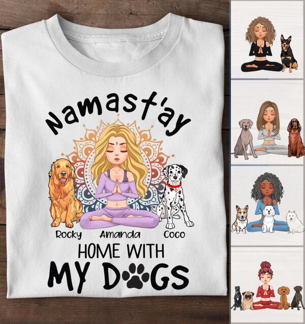 Personalized tShirt, Namast'ay Home With My Dog, Gift For Yoga Lover