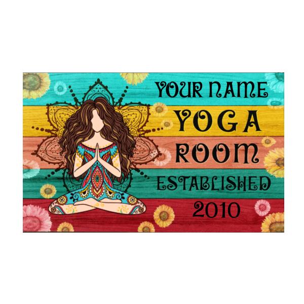 Personalized doormat, Yoga Room doormat, Gift For Yoga Lover, Yoga Girl doormat Vintage