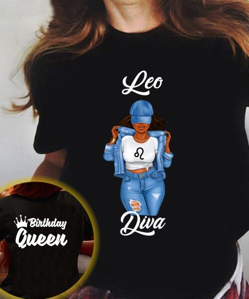 Personalized Leo shirt, Leo Birthday T Shirt, customize birthday shirt for woman