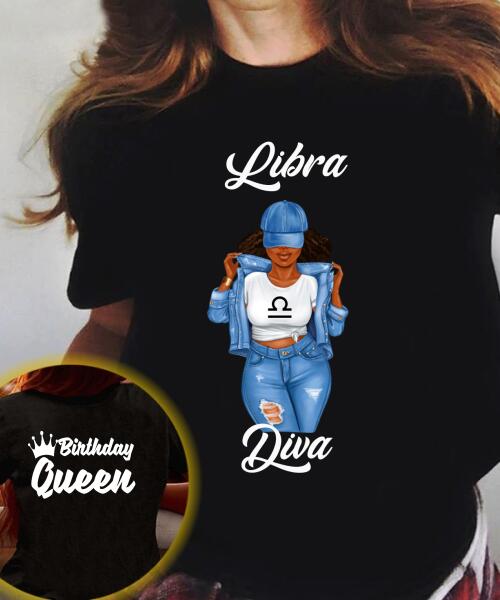 Personalized Libra shirt, Libra Birthday T Shirt, customize birthday shirt for woman