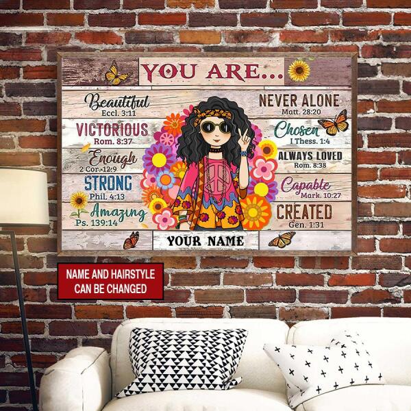 Personalized Poster, You are hippie poster, Hippie girl Wall Art, Gift Hippie Decor, Gift For Hippie lovers, Home Decor