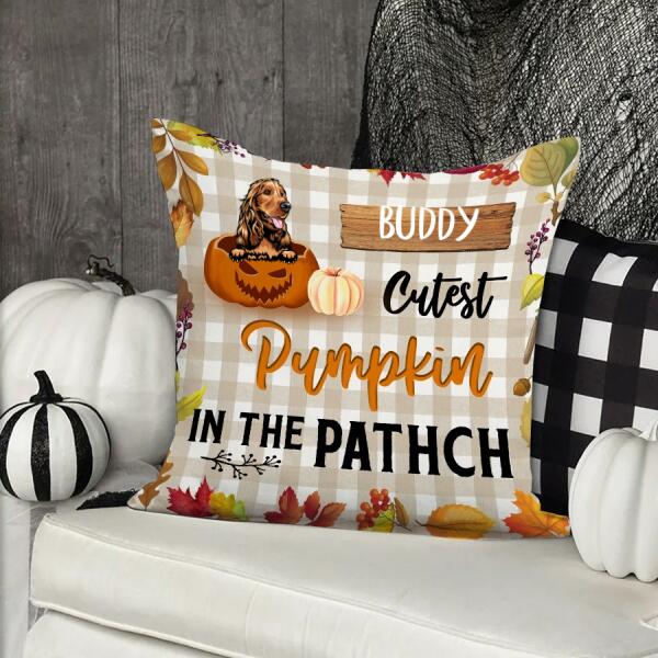 personalized dog pillow, Cutest Pumpkin in the PATHCH Halloween Pillow, Halloween dog Pillow, Witch Pillow, Sofa Pillows, Living Room Decor