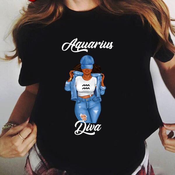 Personalized Aquarius shirt, Aquarius Birthday T Shirt, customize birthday shirt for woman