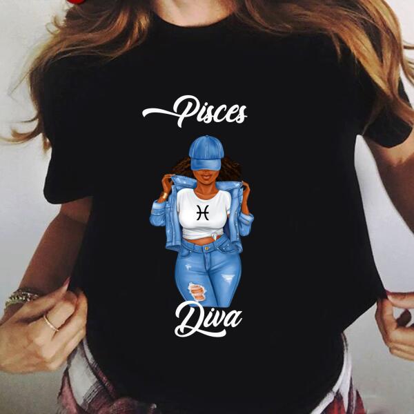 Personalized Pisces shirt, Pisces Birthday T Shirt, customize birthday shirt for woman