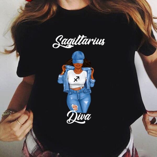 Personalized Sagittarius shirt, Sagittarius Birthday T Shirt, customize birthday shirt for woman