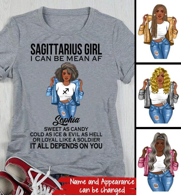 Personalized Sagittarius Shirt, Sagittarius Birthday T Shirt, Customize Birthday Shirt For Black Woman