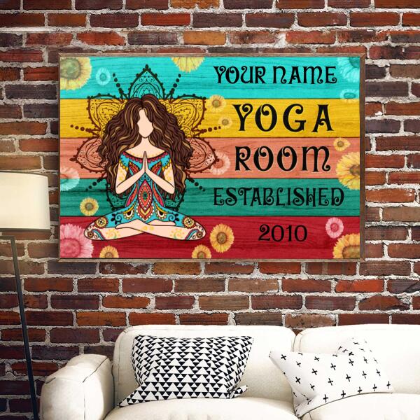 Personalized poster, Yoga Room, Gift For Yoga Lover, Yoga Girl Poster vintage
