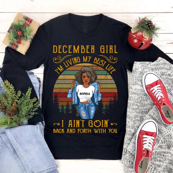 December birthday shirt, custom birthday shirt, Queens born in December, December Birthday Gifts For Afro Woman, December Birthday Gifts
