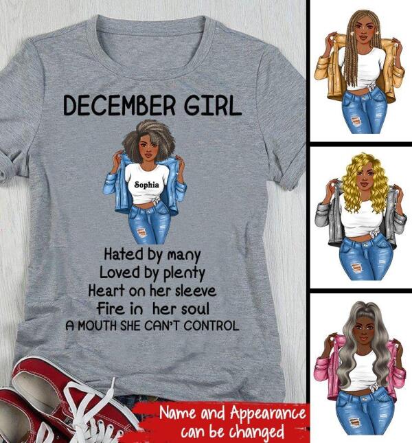 December birthday shirt, custom birthday shirt, Queens born in December, December Birthday Gifts For Afro Woman, December Birthday Gifts