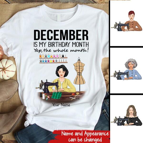 December birthday shirt, custom birthday shirt, queens born in december, December Birthday Gifts, December Birthday Gifts, Sewing Lover Cotton Shirt For Women