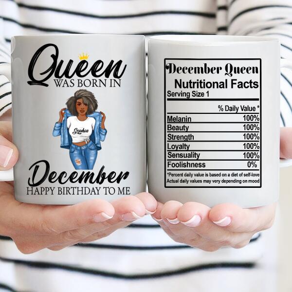 December birthday mug, Personalized birthday mug, customized mug for birthday, happy birthday personalized mug