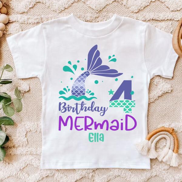 4th Birthday Shirt, Custom Birthday Shirt, Girl, Mermaid Birthday Shirt, Four Birthday Shirt, 4 Birthday Shirt, Cute Birthday Shirt Ideas, Best T Shirts 2021, Baby Shirt