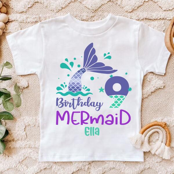 9th Birthday Shirt, Custom Birthday Shirt, Girl, Mermaid Birthday Shirt, 9th Birthday Shirt Ideas, Shirts For 9 Year Olds, Cute Birthday Shirt Ideas, Best T Shirts 2021, Baby Shirt