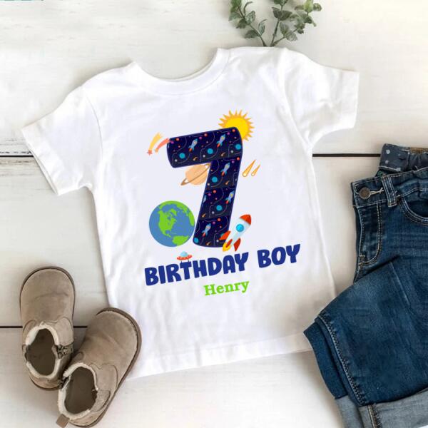 7th Birthday Shirt, Custom Birthday Shirt, Space Birthday Shirt, 7 Birthday Shirt, Seven Birthday Shirt, Cute Birthday Shirt Ideas, Best T Shirts 2021, Baby Shirt