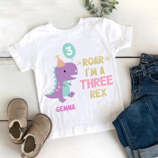 Third Birthday shirt, 3rd Birthday Shirt, Custom Birthday Shirt, Dinosaur Birthday Shirt, Three Birthday Shirt, 3rd Birthday T Shirt, Baby Shirt