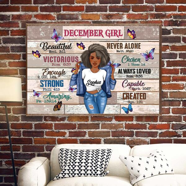 Personalised birthday posters, December poster, happy birthday poster with name, custom birthday poster