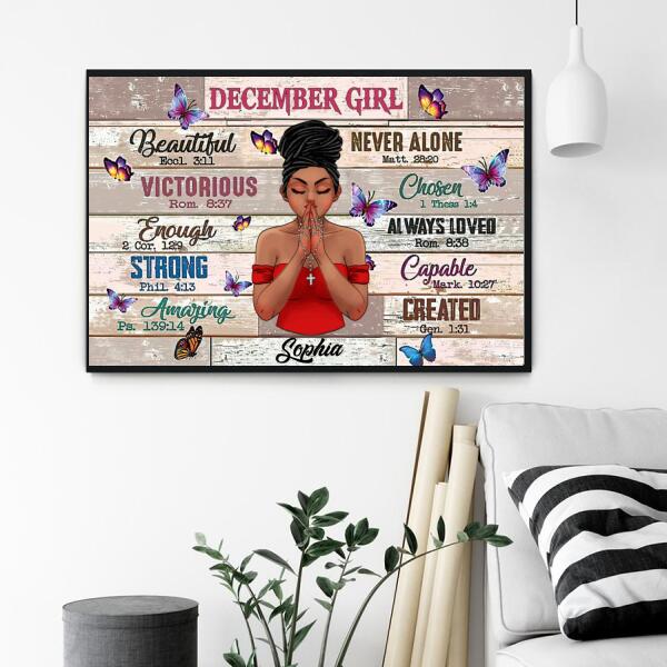 Personalised birthday posters, December poster, happy birthday poster with name, custom birthday poster