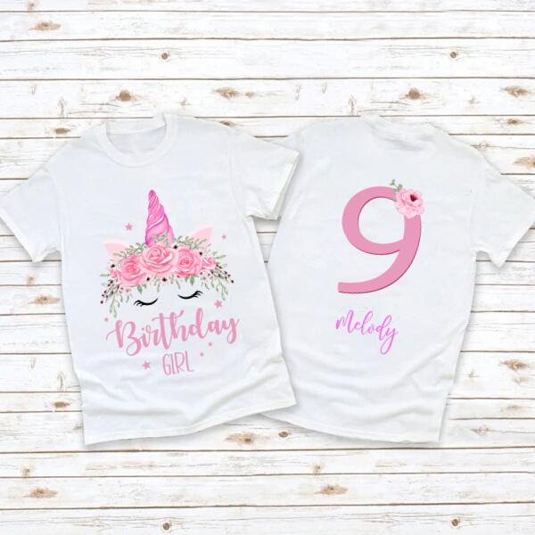 9th Birthday Shirt, Custom Birthday Shirt, Girl, Unicorn Birthday Shirt, 9th Birthday Shirt Ideas, Shirts For 9 Year Olds, Cute Birthday Shirt Ideas, Best T Shirts 2021, Baby Shirt